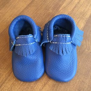 Brand new blue freshly picked Mocs size 3